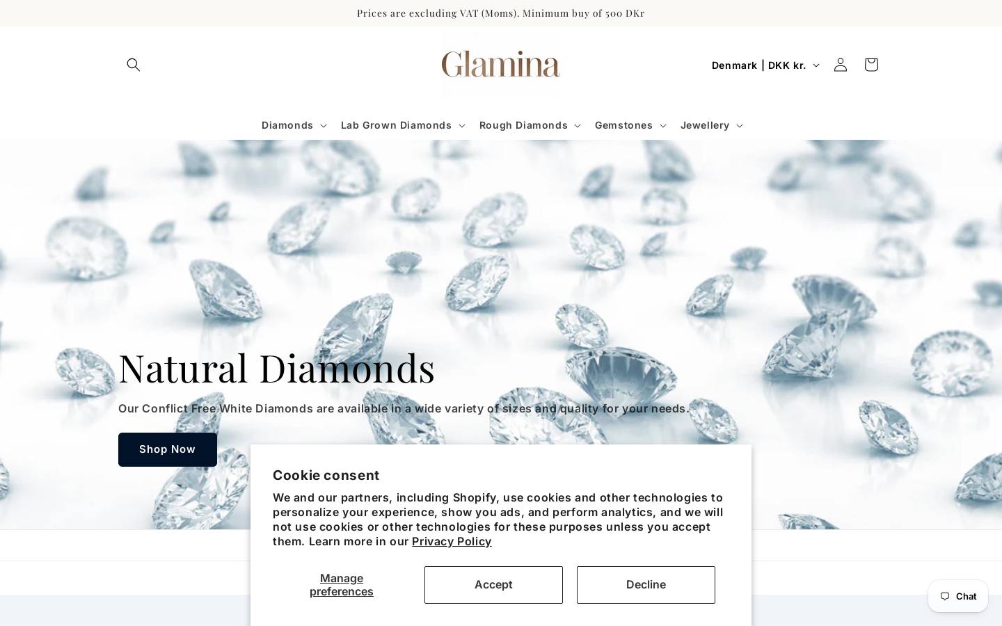 glaminadenmark.com homepage screenshot