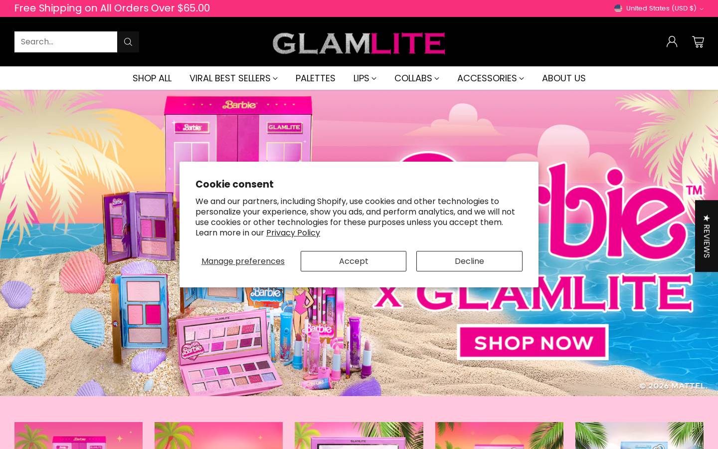 Glamlite homepage screenshot