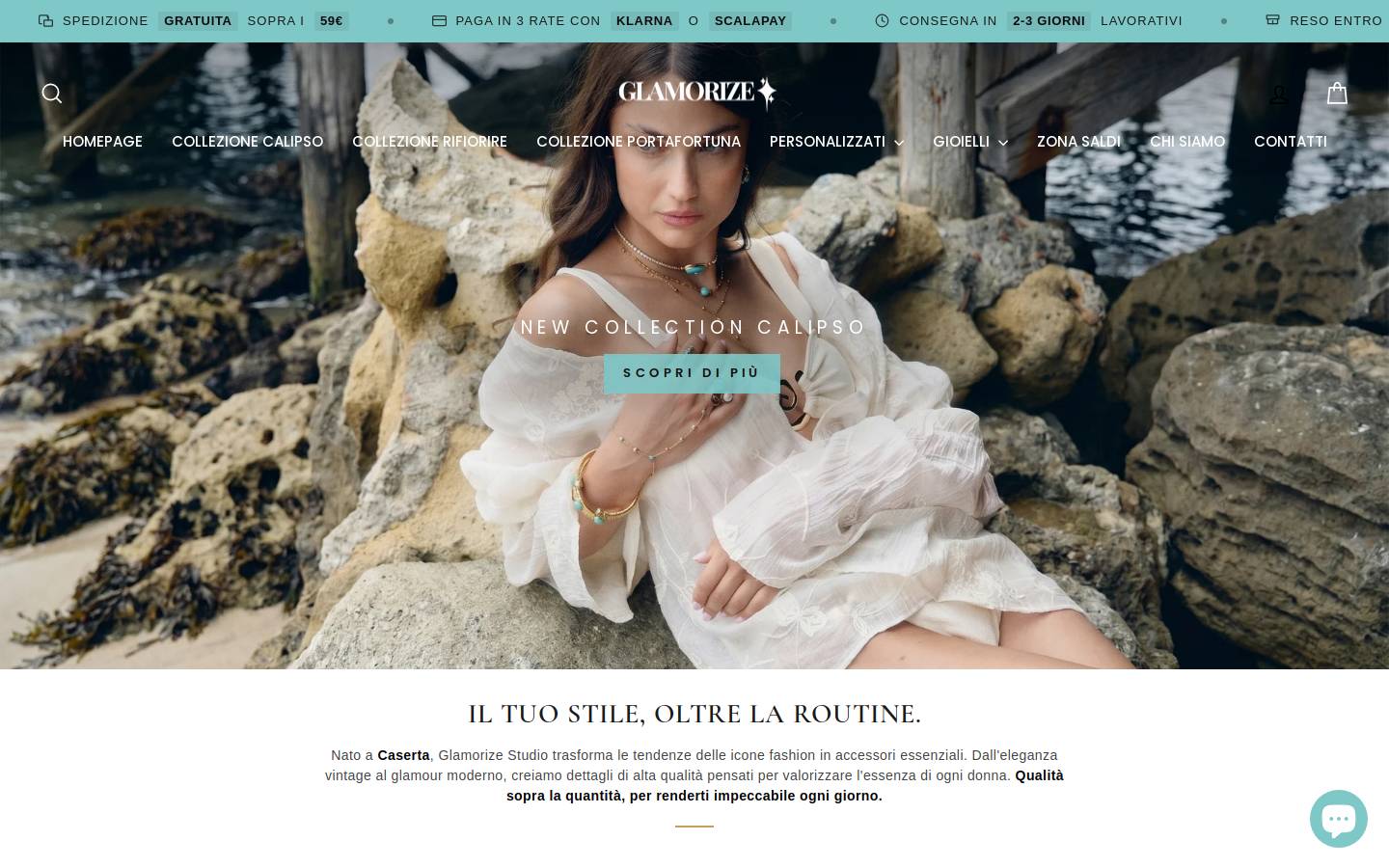 Glamorize studio homepage screenshot