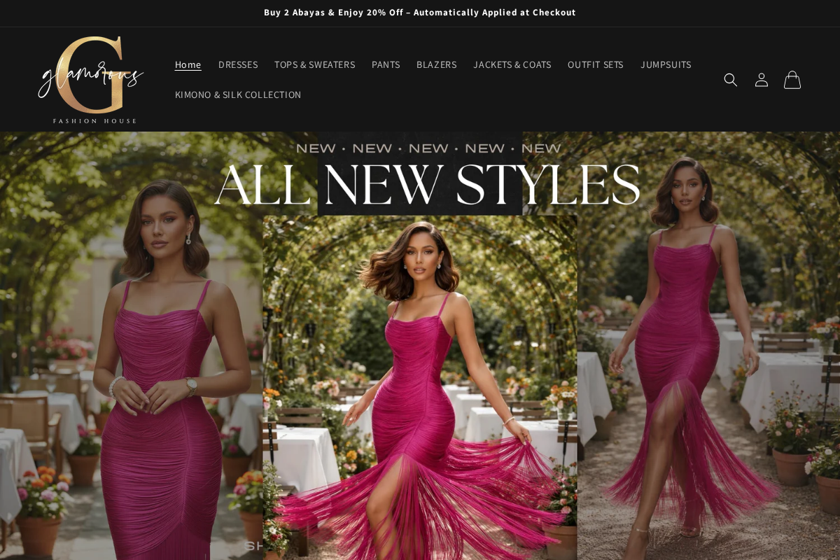 glamorousjo.com homepage screenshot