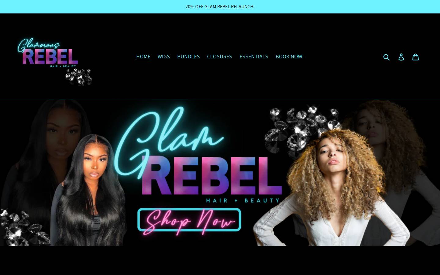 glamorousrebels.com homepage screenshot