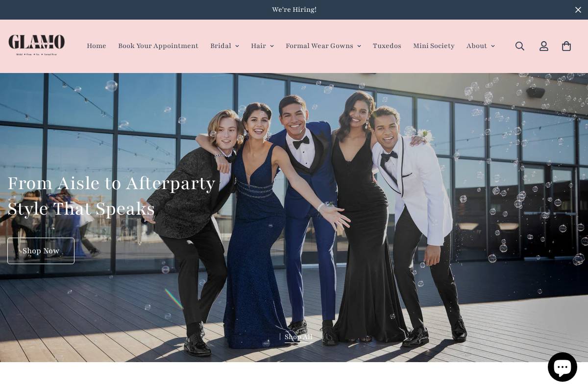 glamosociety.com homepage screenshot