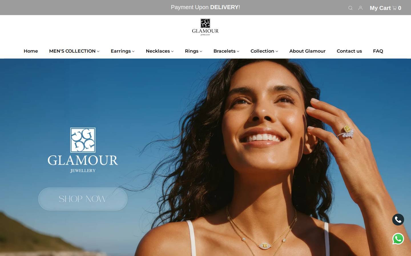 glamour-jewellery.com homepage screenshot