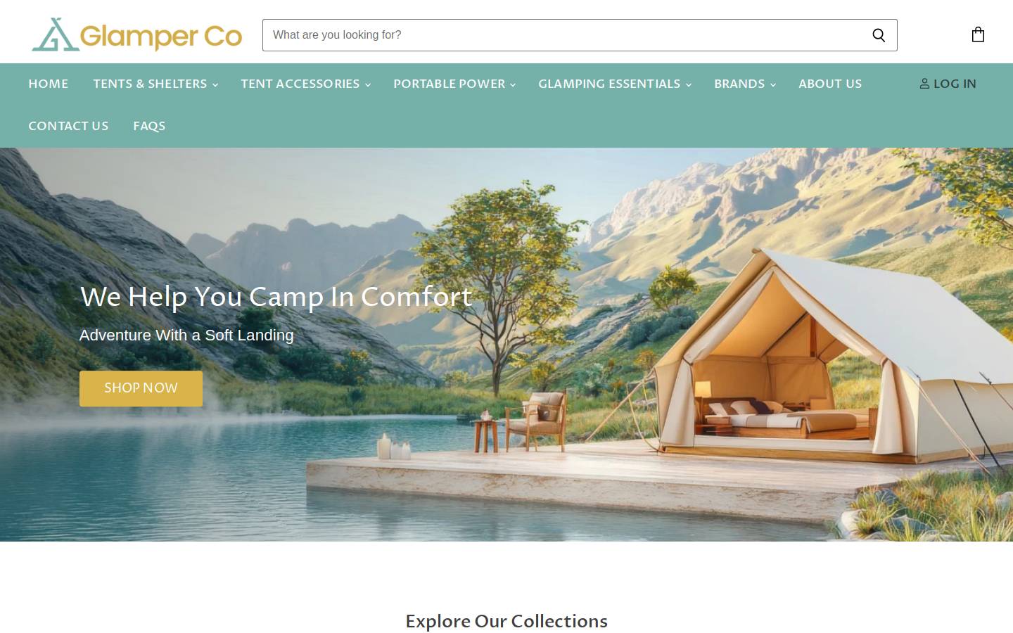 Glamper Co homepage screenshot