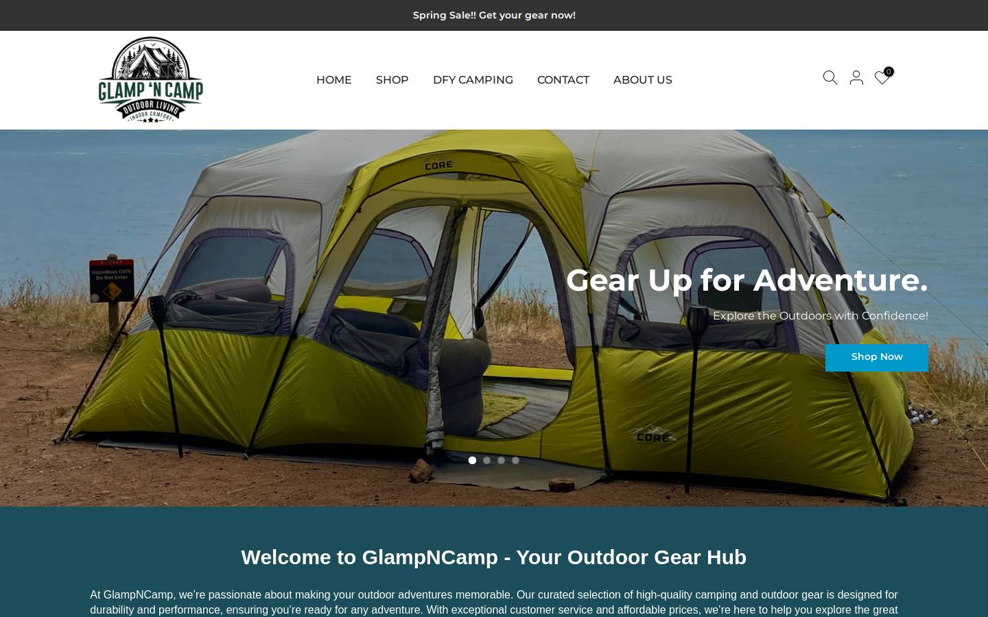 glampncamp.com homepage screenshot
