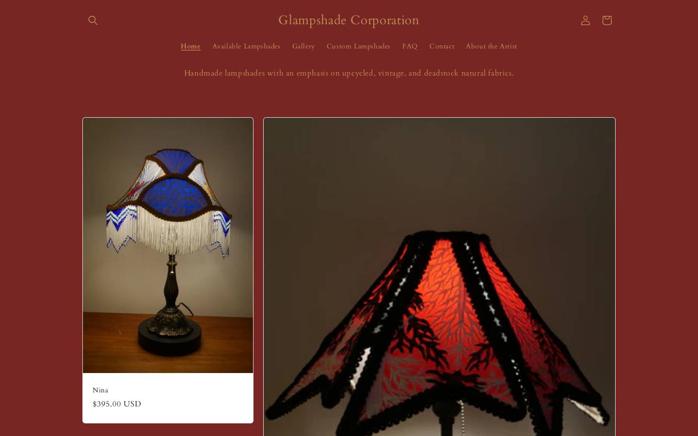glampshades.com homepage screenshot