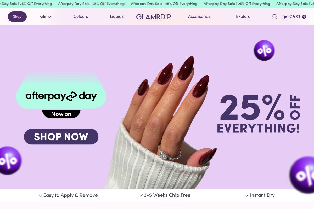 GLAMRDiP  homepage screenshot