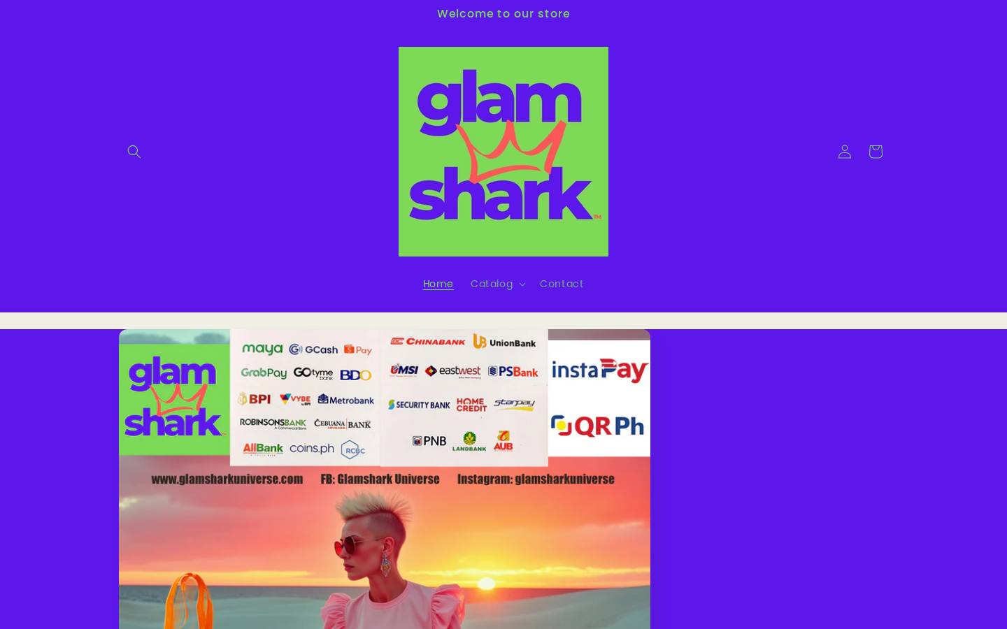 glamsharkuniverse.com homepage screenshot