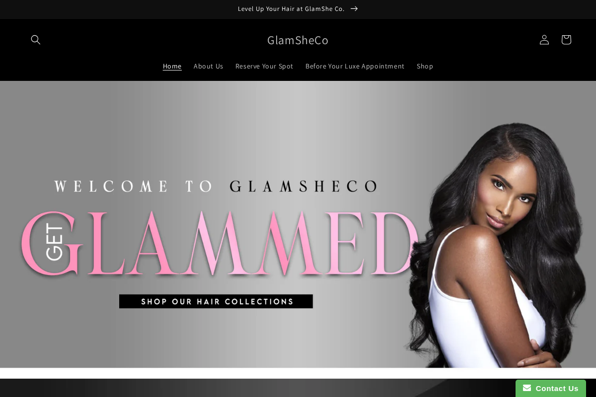 glamsheco.com homepage screenshot