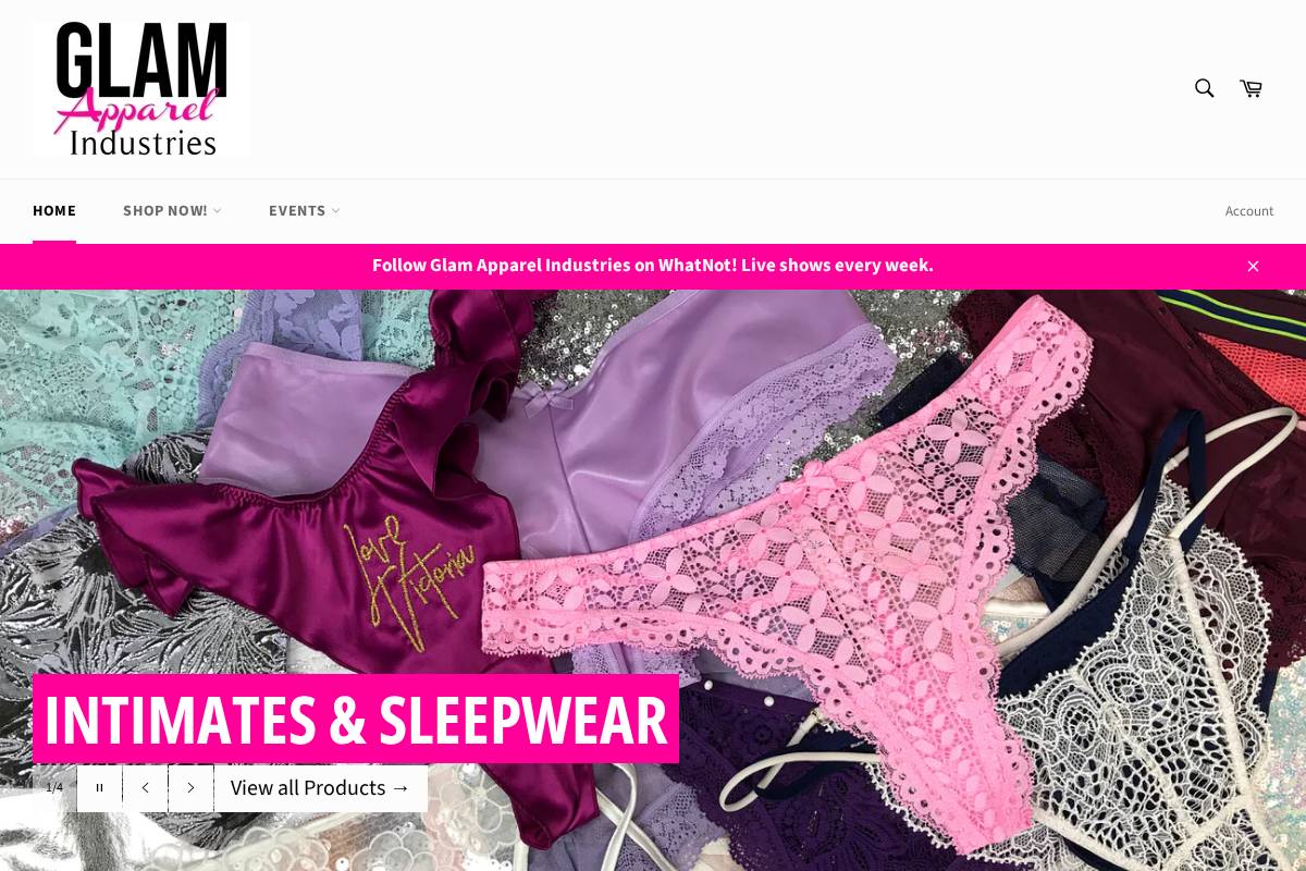 glamshopcollection.com homepage screenshot