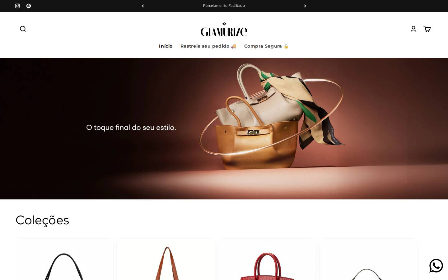 glamurize.com.br homepage screenshot
