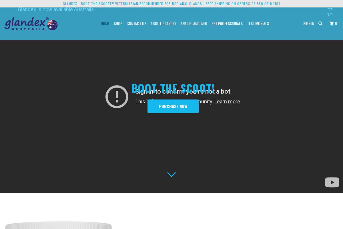 Glandex homepage screenshot