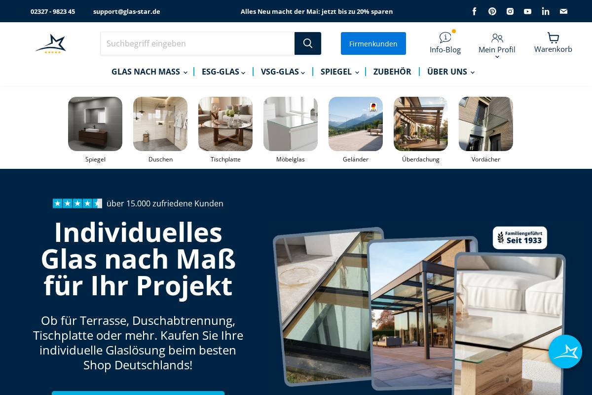 Glas Star homepage screenshot