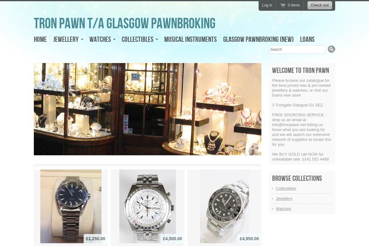 Tron Pawn t/a Glasgow Pawnbroking homepage screenshot