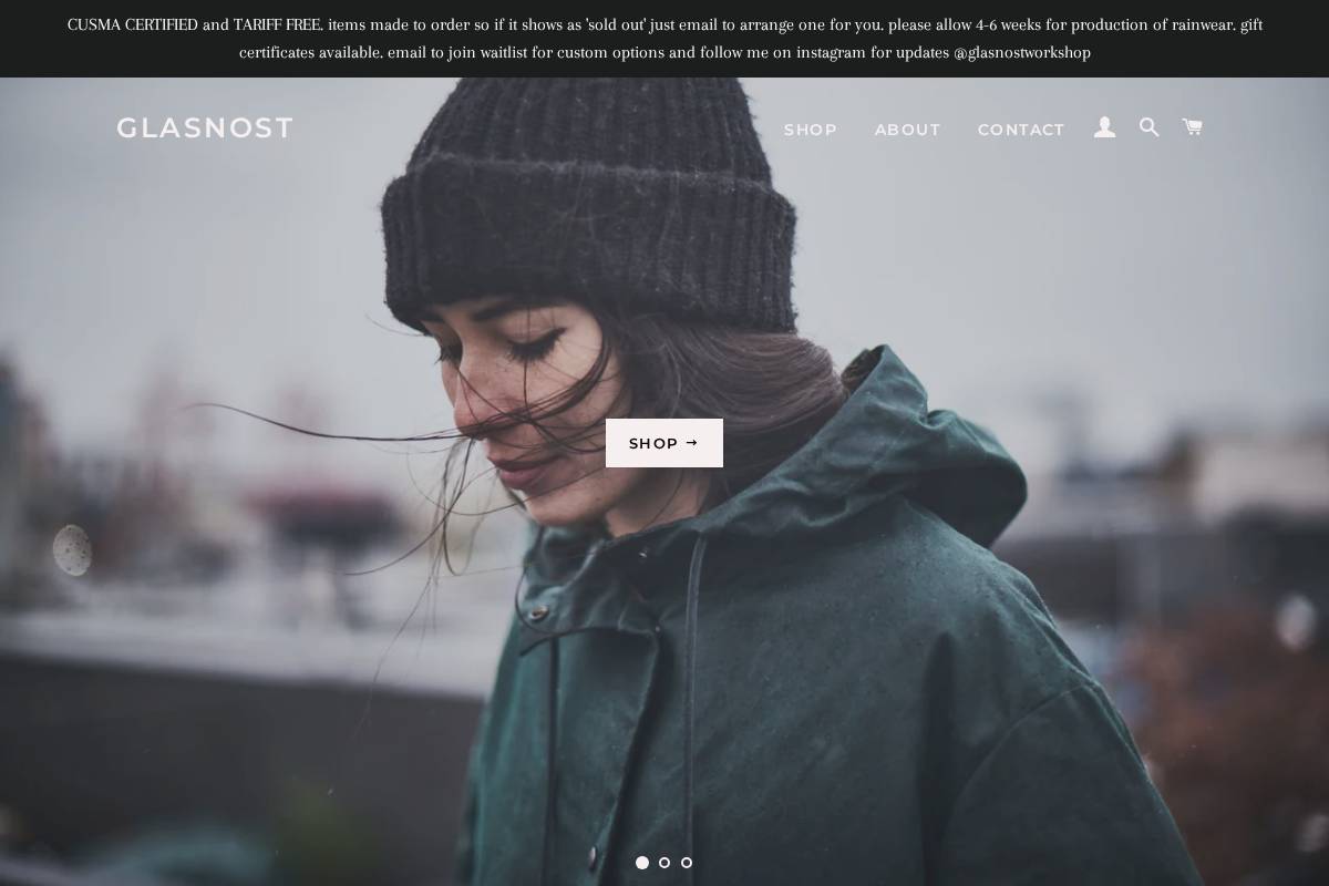 glasnost.ca homepage screenshot