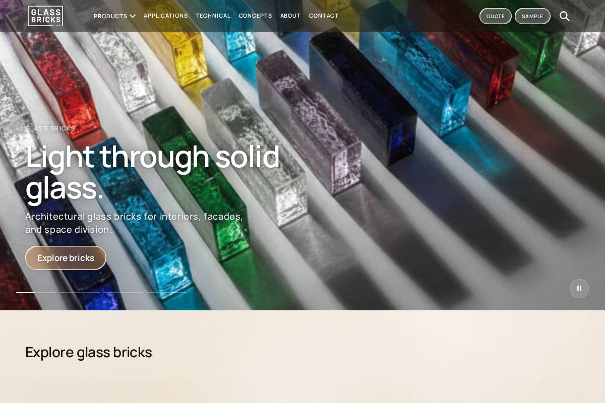 glass-bricks.com homepage screenshot