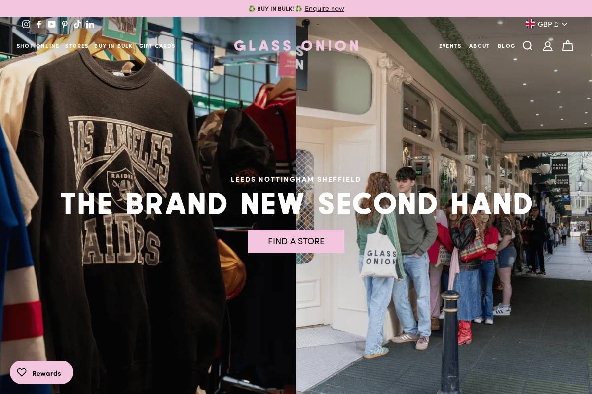 Glass Onion homepage screenshot