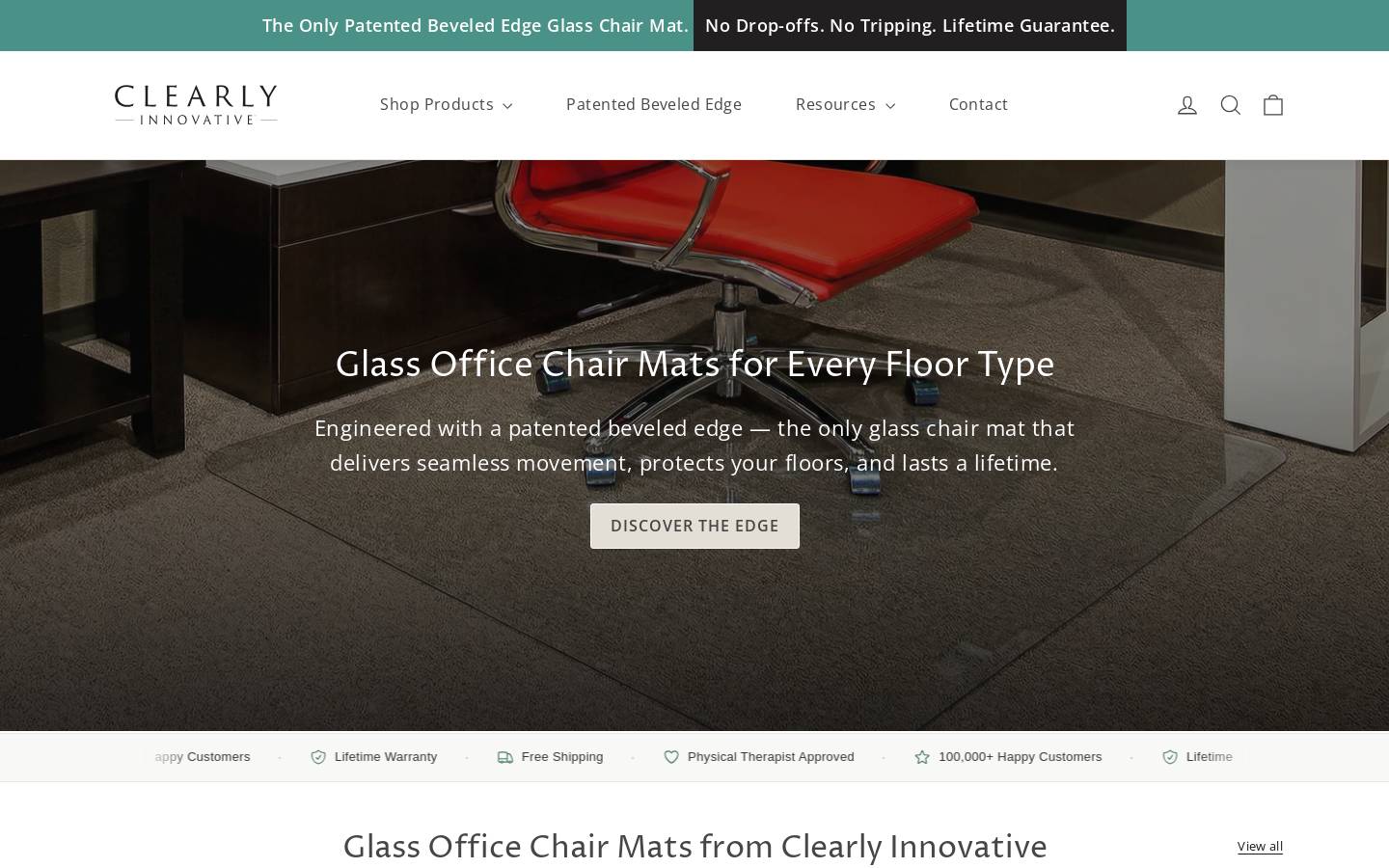 Glasschairmats homepage screenshot