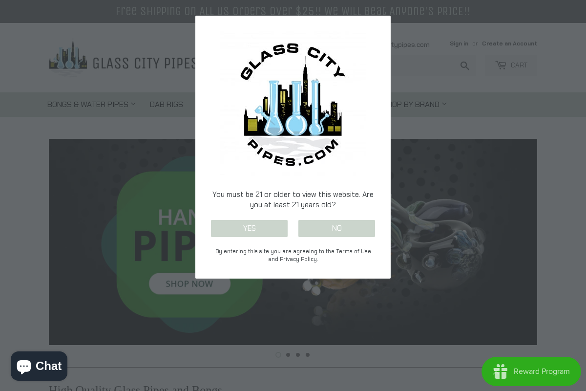 Glasscitypipes homepage screenshot