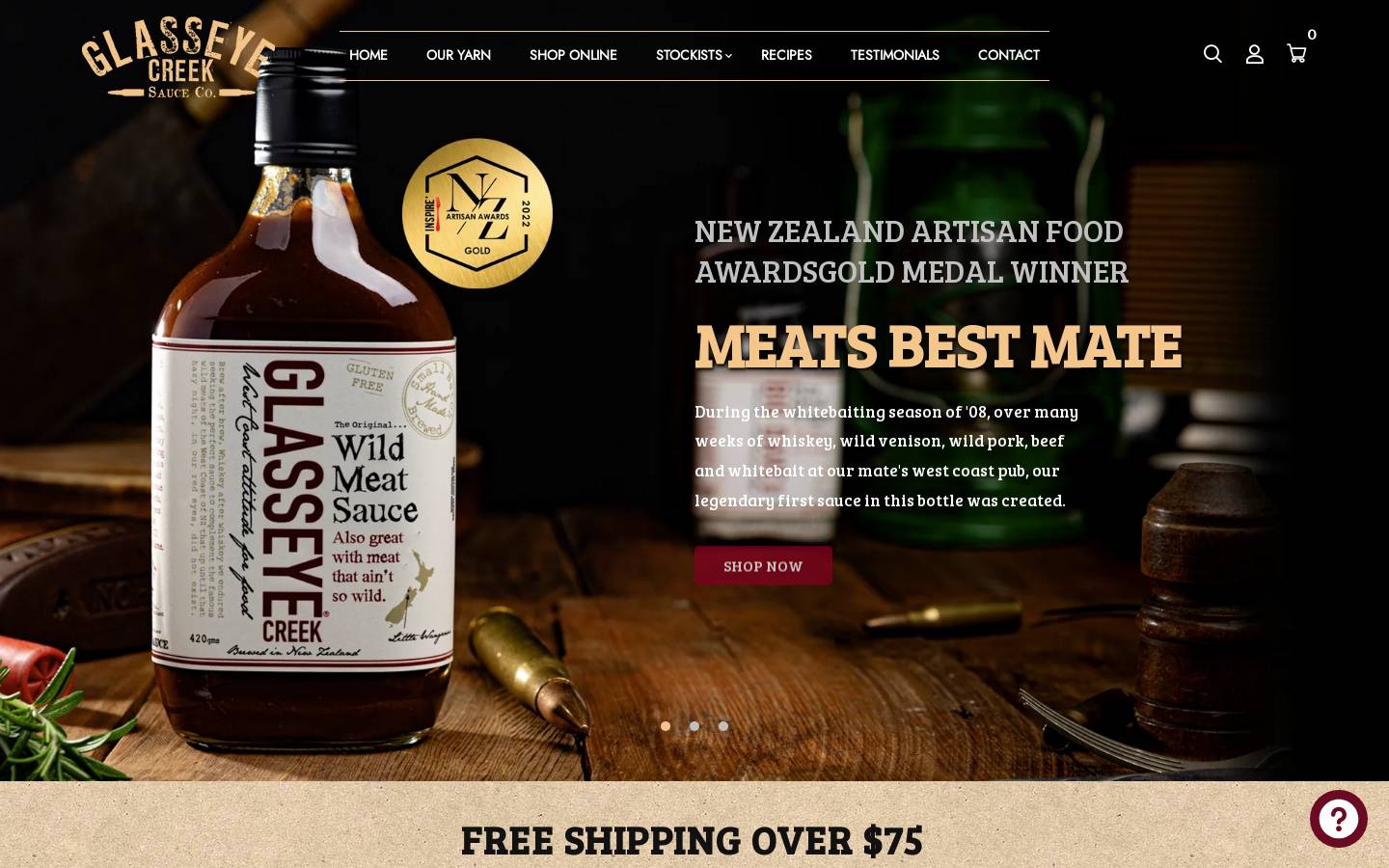 glasseyecreeksauce.com homepage screenshot