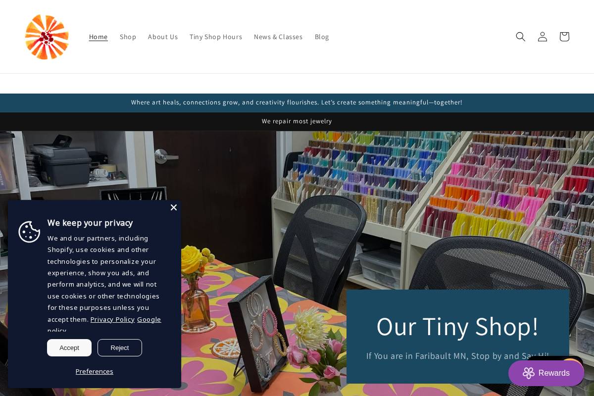 glassgardenbeadkits.com homepage screenshot