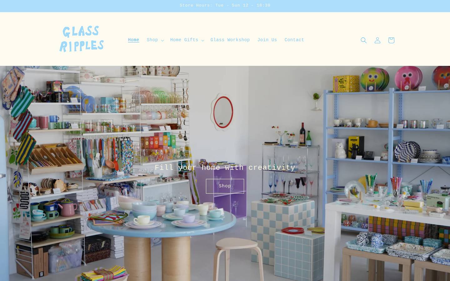 glassripples.com homepage screenshot