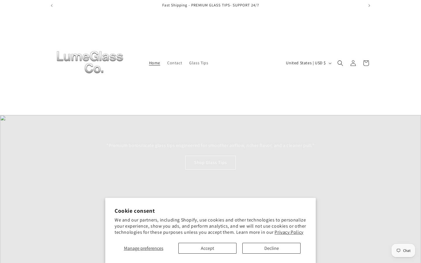 glassrollingtips.com homepage screenshot