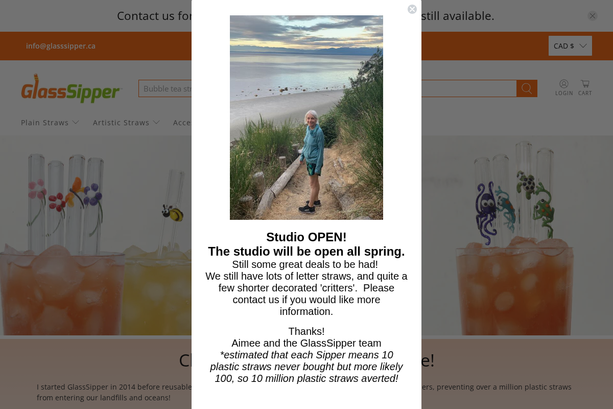 GlassSipper homepage screenshot