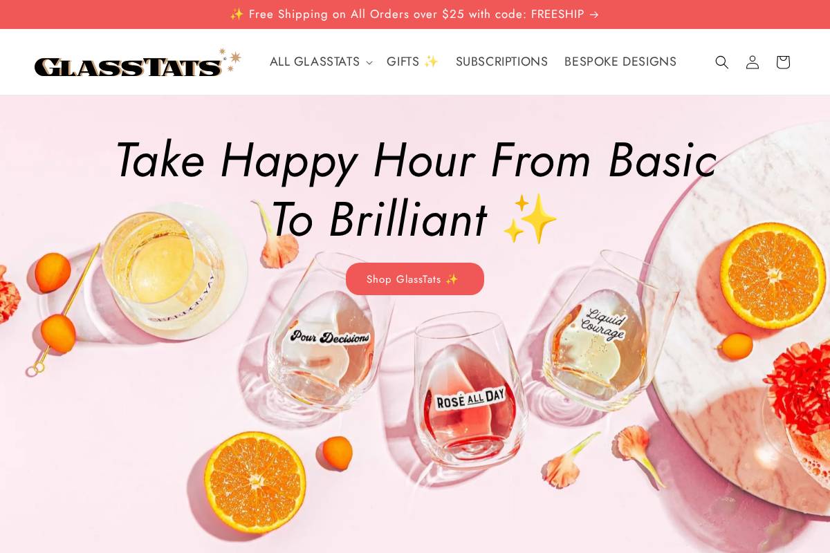 glasstats.com homepage screenshot