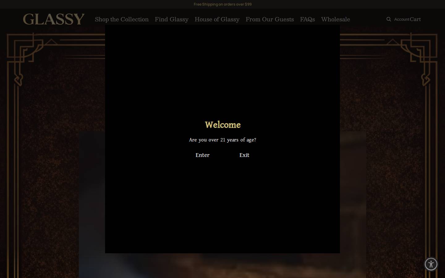 glassydrinks.com homepage screenshot