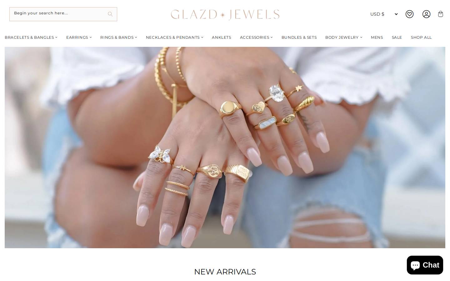 glazdjewels.com homepage screenshot