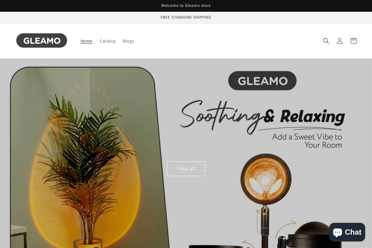 gleamo.ca homepage screenshot