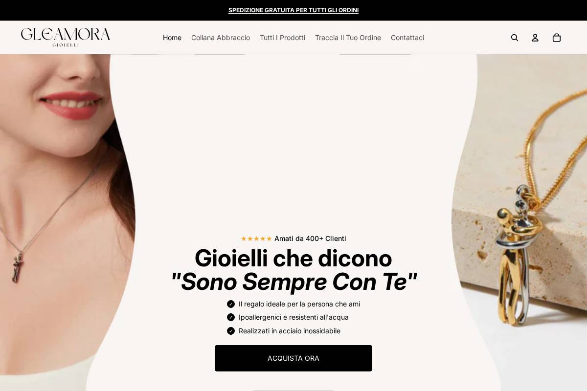 gleamora.it homepage screenshot