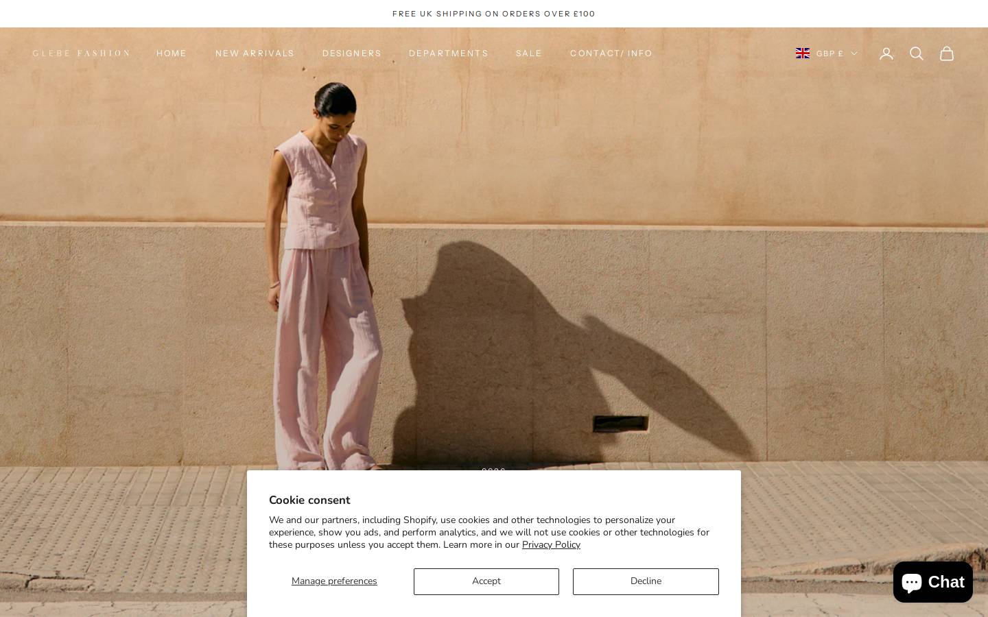 Glebe Fashion homepage screenshot