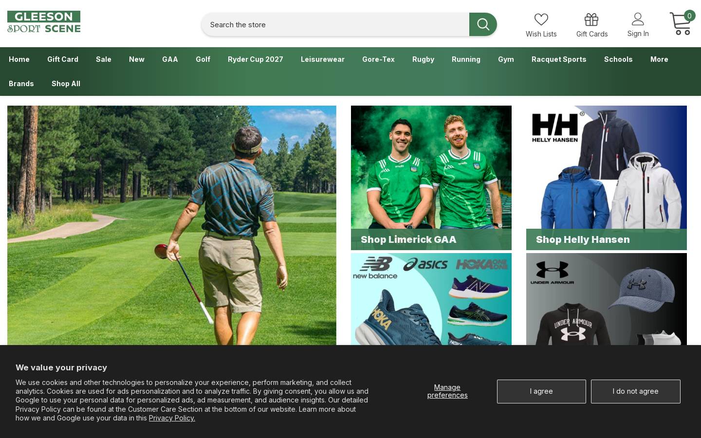 Gleesonsport homepage screenshot