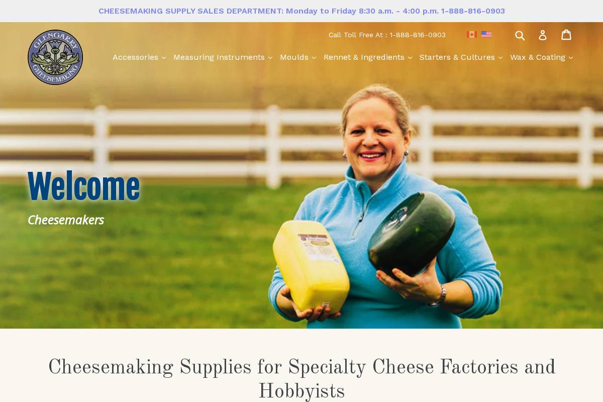 glengarrycheesemaking.us homepage screenshot