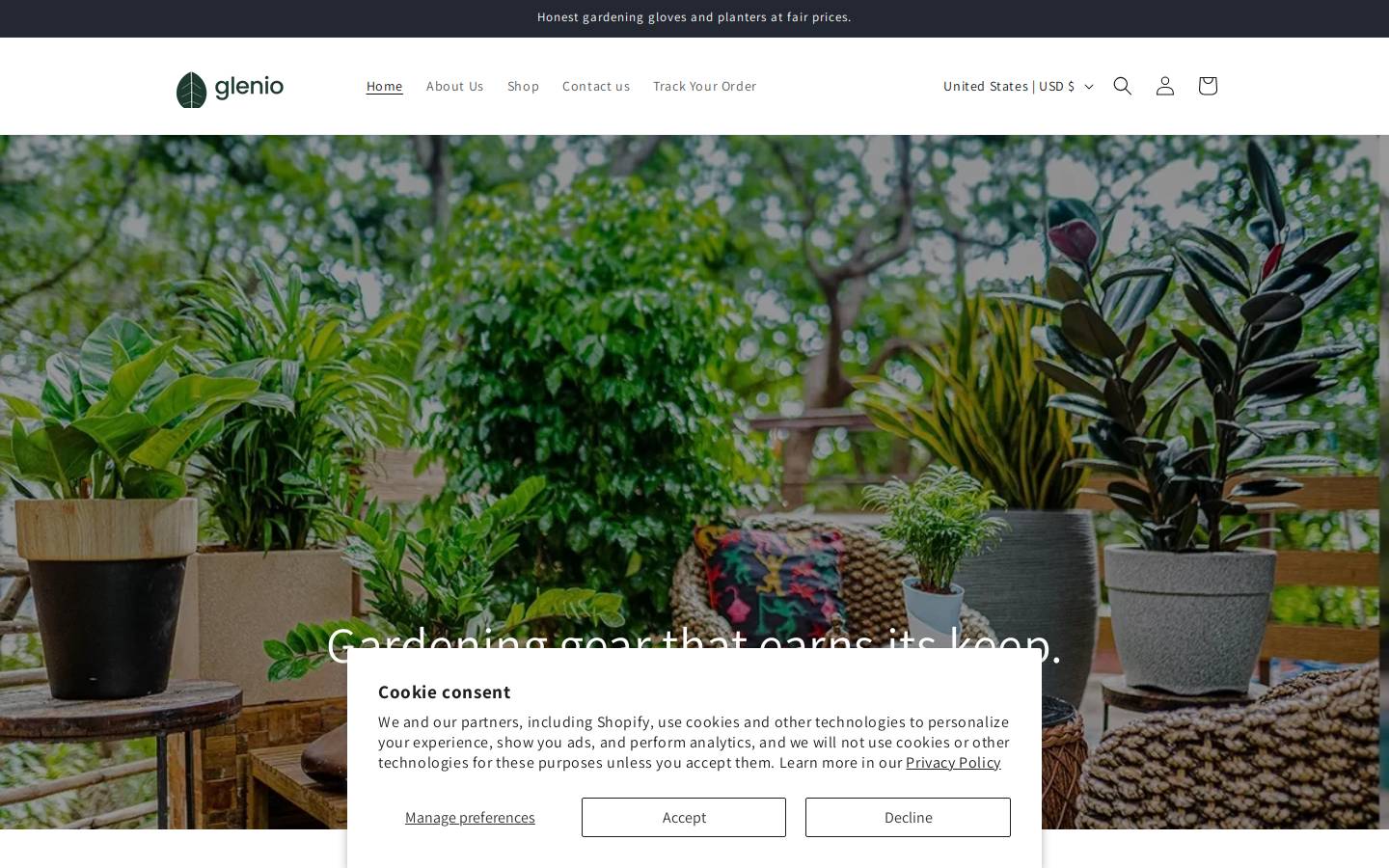 glenio.com homepage screenshot