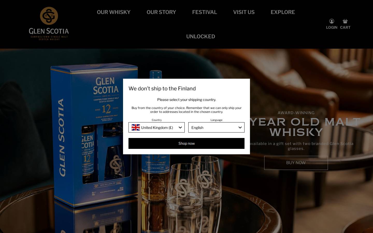 Glen Scotia homepage screenshot