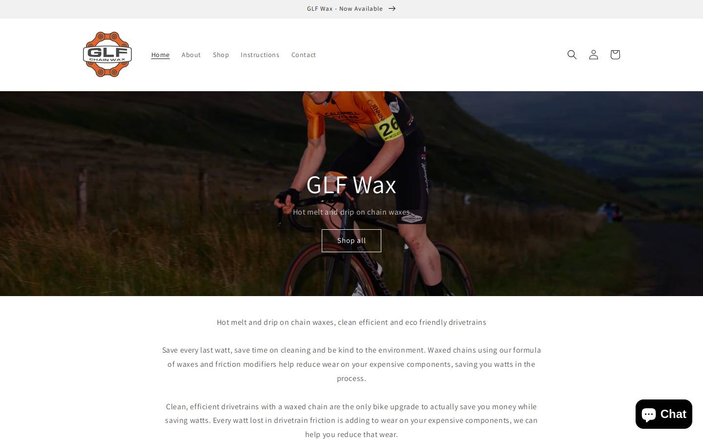 GLF Cycling ltd homepage screenshot