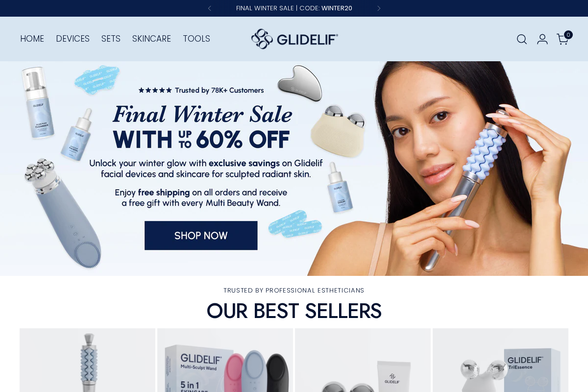 Glidelif homepage screenshot