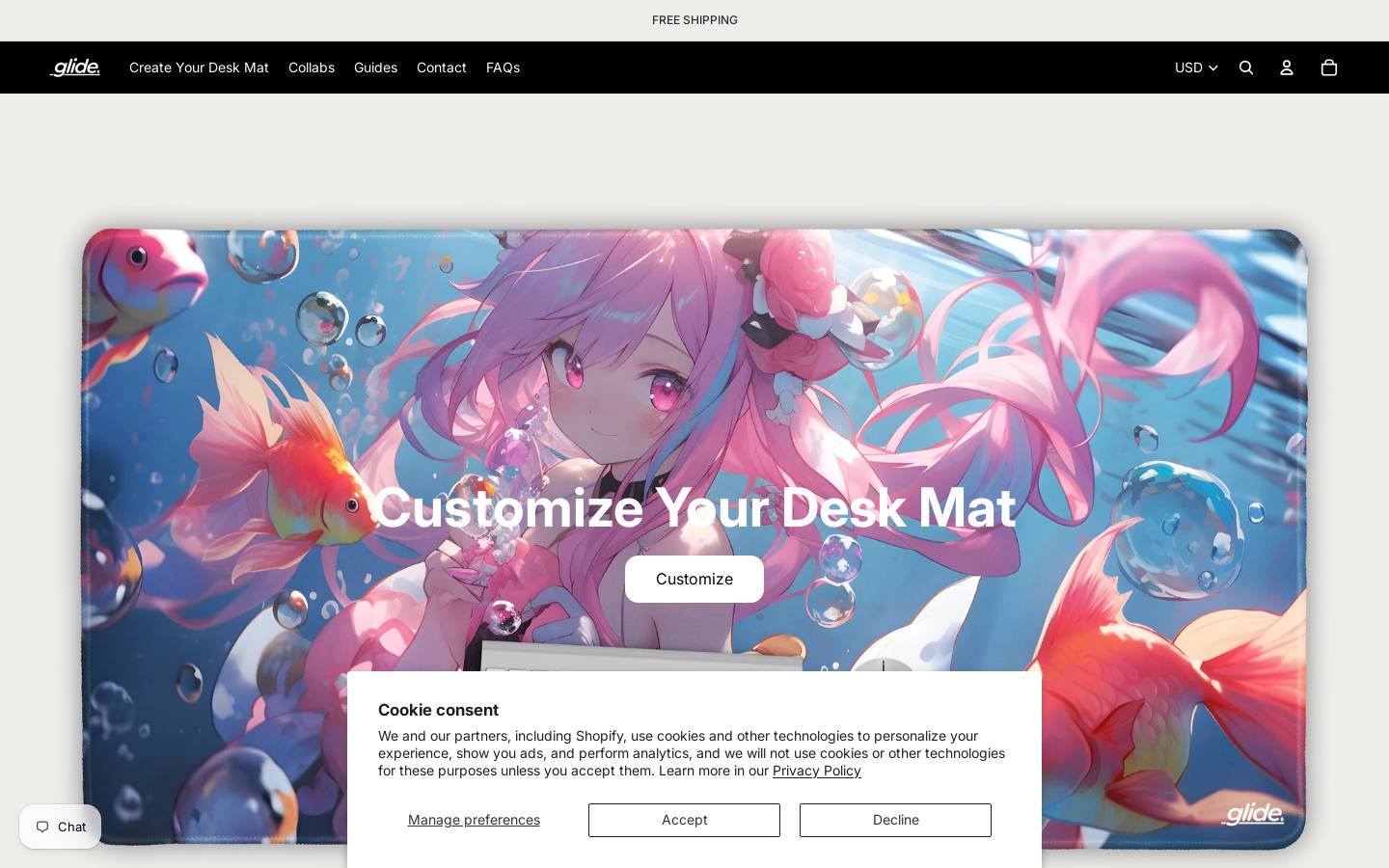 glidemousepads.com homepage screenshot