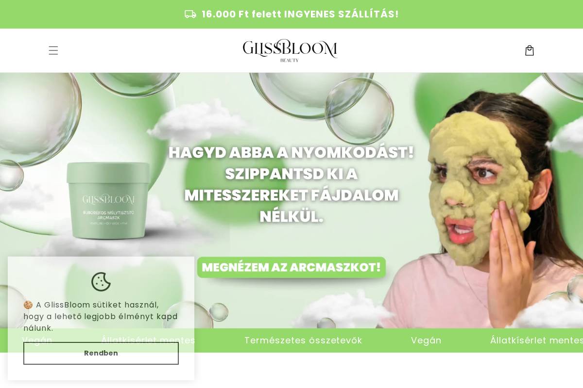 glissbloom.com homepage screenshot