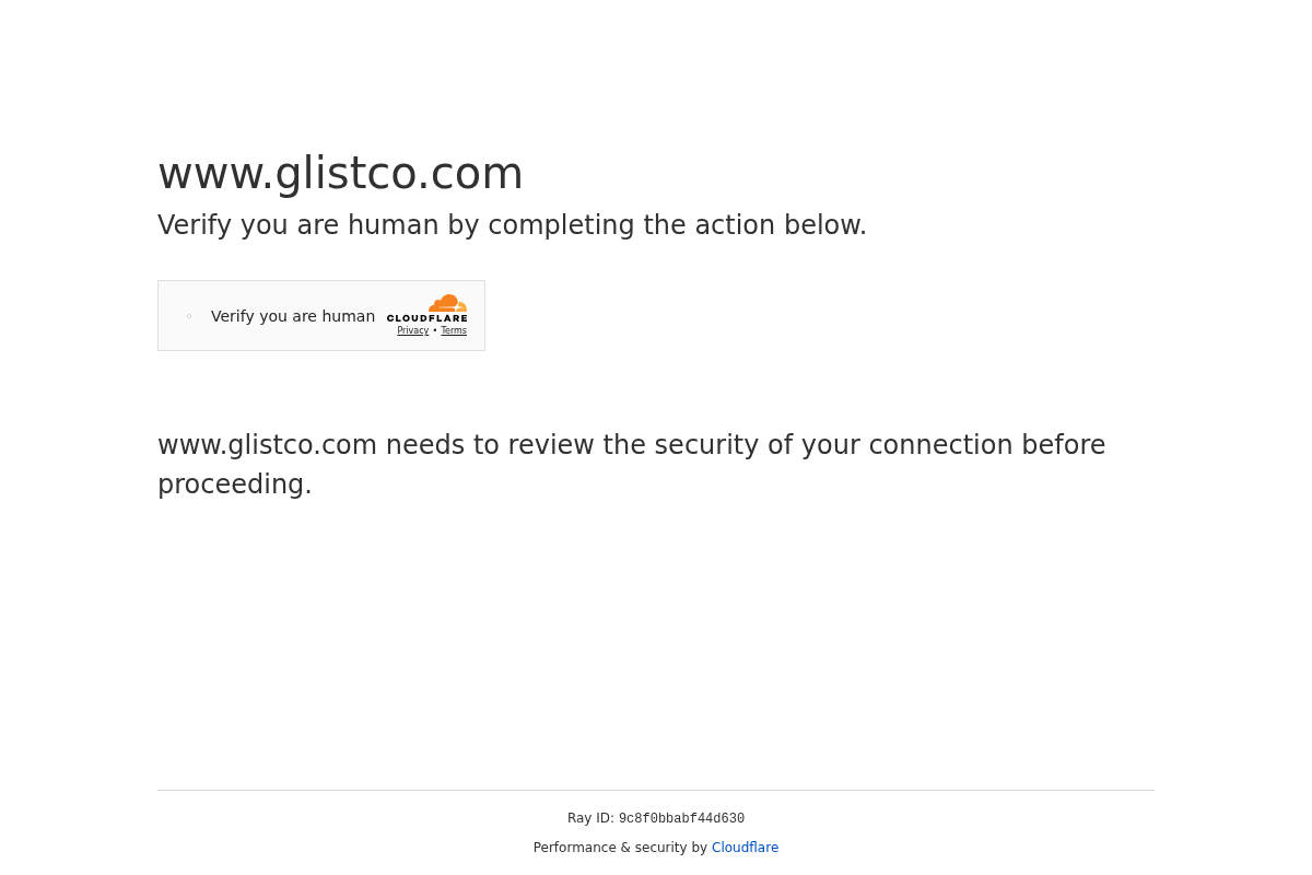 Glistco homepage screenshot