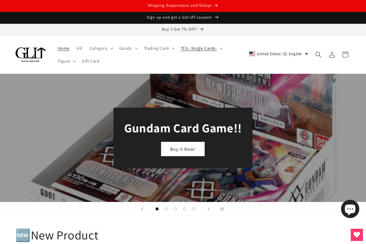 GLIT Japanese Hobby Shop homepage screenshot
