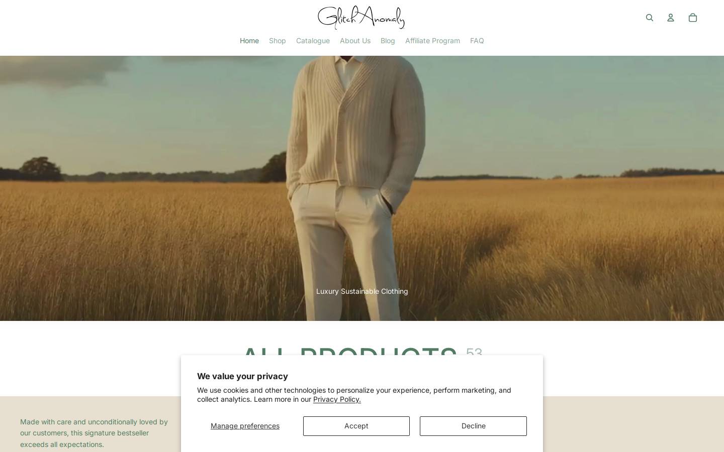 Glitchanomaly homepage screenshot