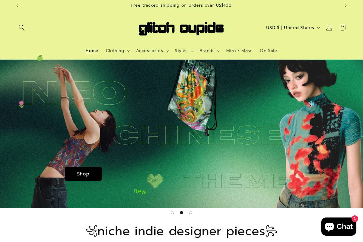 Glitchcupids homepage screenshot