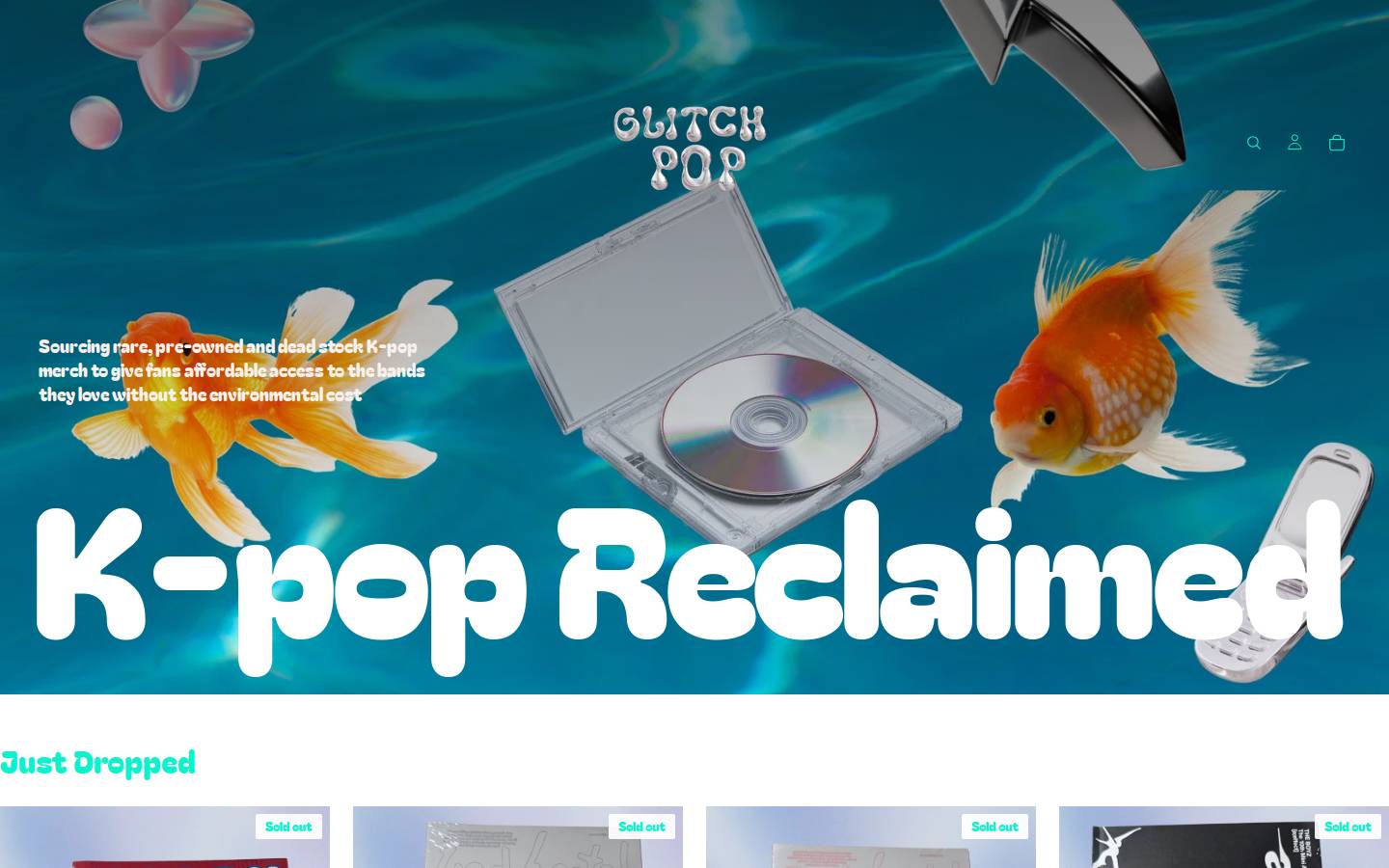 glitchpop.store homepage screenshot