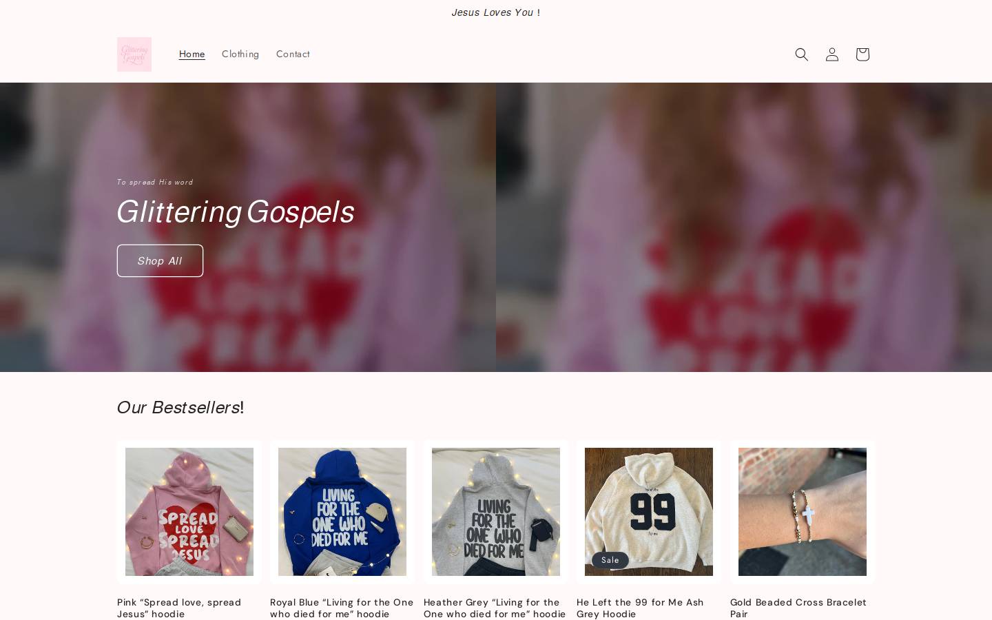 glitteringgospels.com homepage screenshot