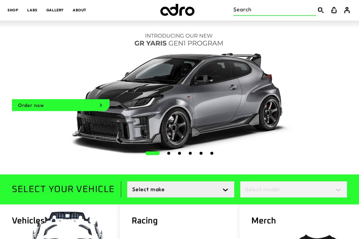 global.adro.com homepage screenshot