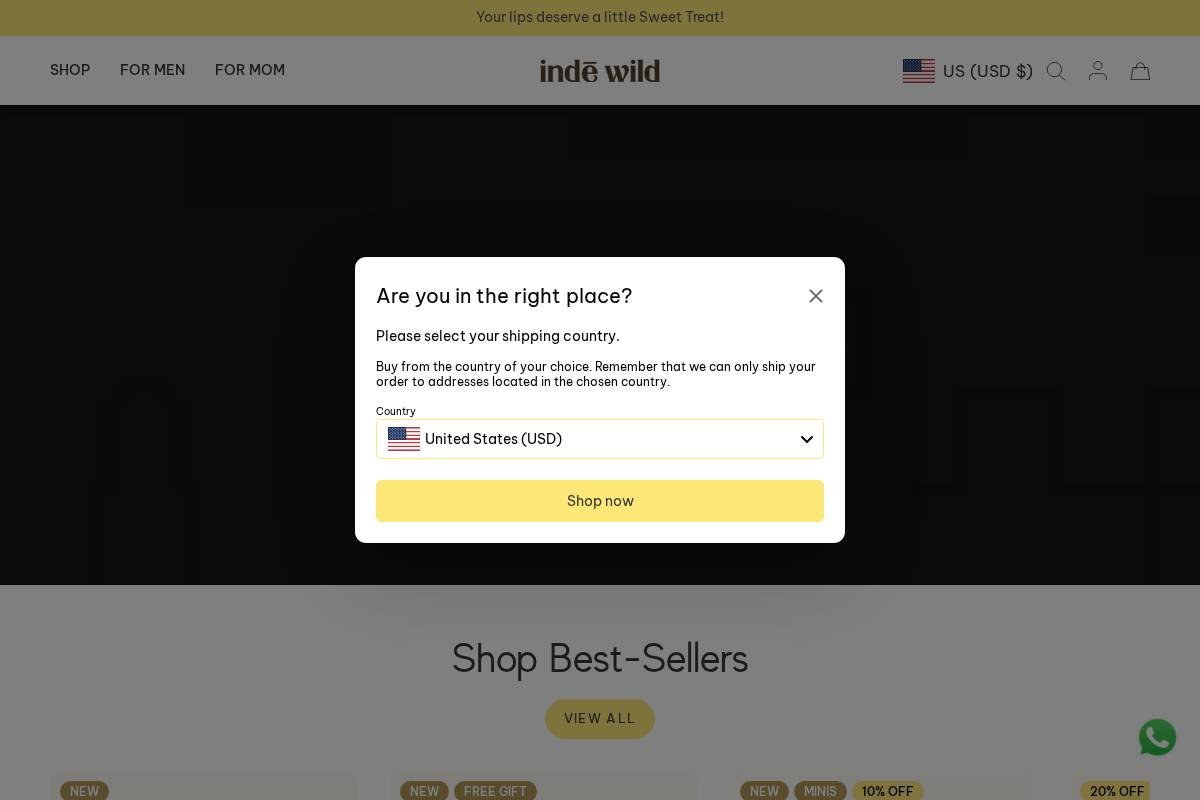 global.indewild.com homepage screenshot